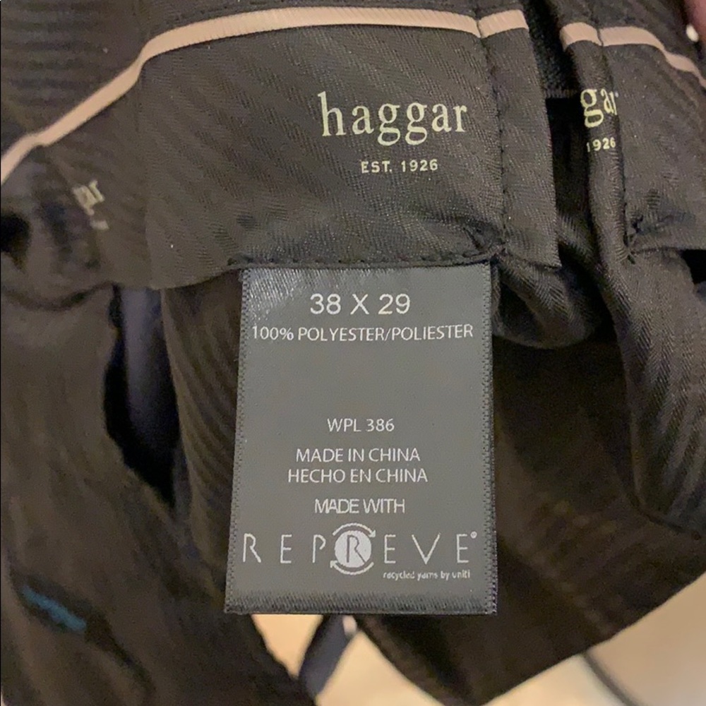 Haggar Navy Striped Dress Pants. Size 38W x 29L. - Picture 3 of 3